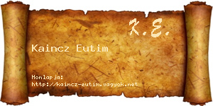 Kaincz Eutim névjegykártya